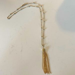 Gold Fringe Costume Jewelry Necklace
